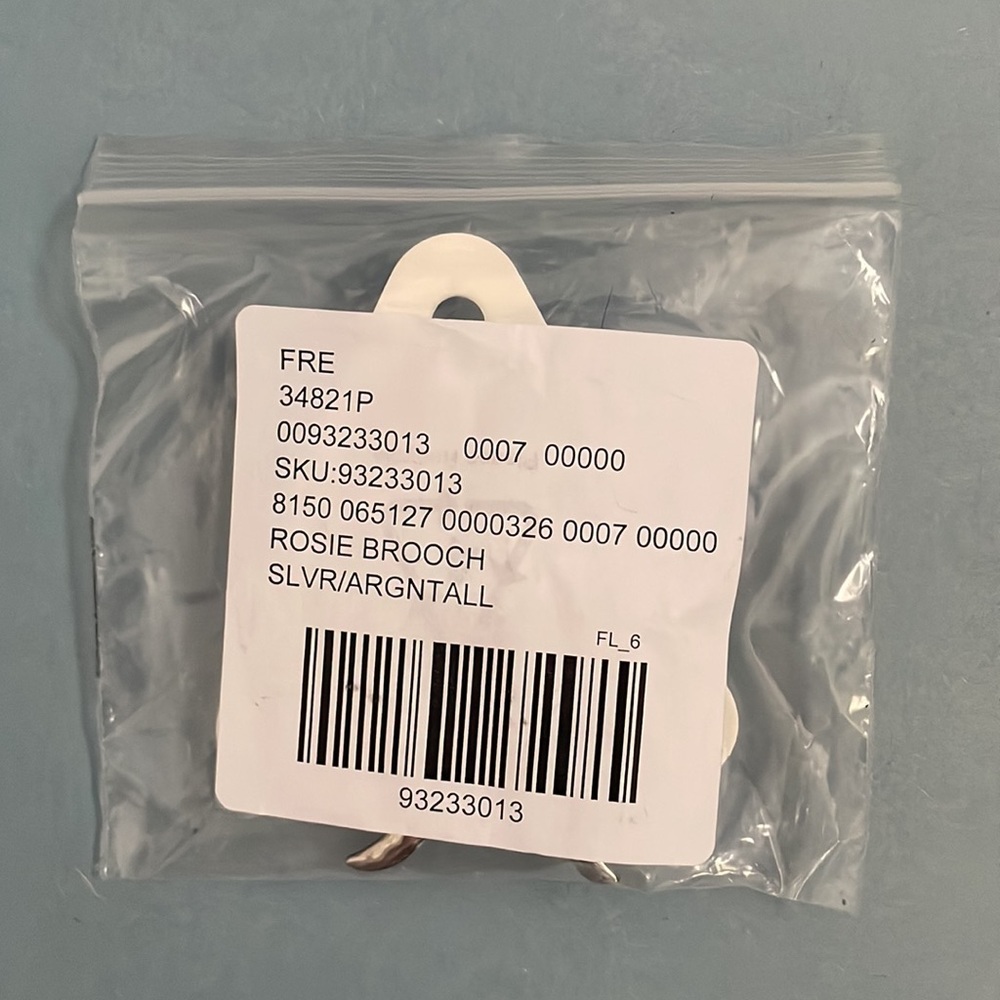 *5/$40 NWT Free People Silver Rosie Brooch with a silver rose attached to a bow! - Picture 8 of 11